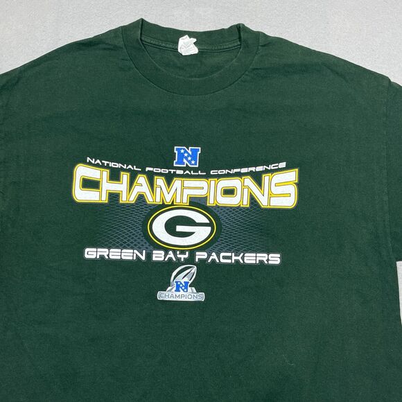 Green Bay Packers‎ Shirt Men XL 2011 CHAMPIONS National Football Conference - Picture 2 of 9
